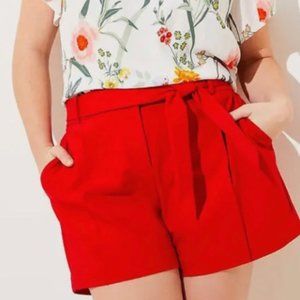 Loft size Large Casual Red Tie Shorts